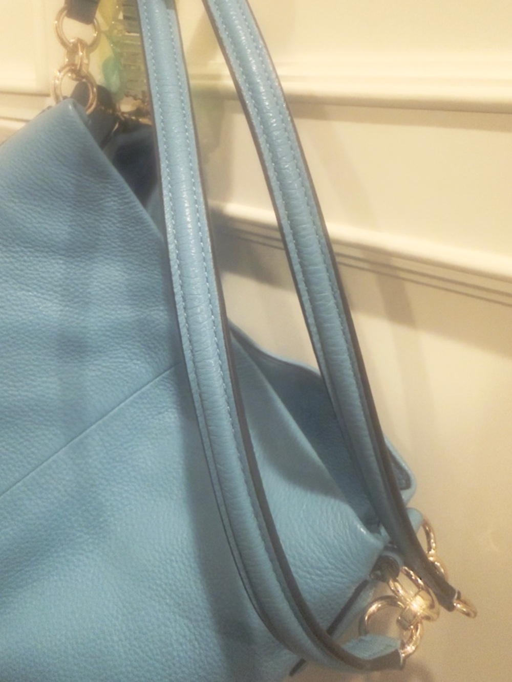 🩵🌼 Coach Madison Phoebe Cornflower Blue Pebbled Leather Shoulder Bag - EUC! - Picture 7 of 16